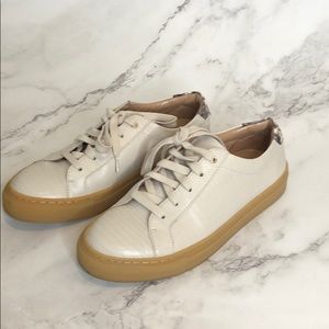 Banana Republic neutral snakeskin heel sneakers